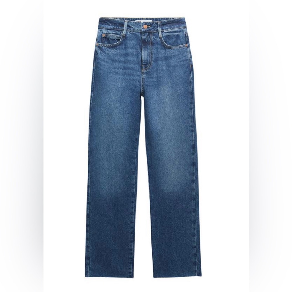 Zara High-Rise Straight Leg Jeans